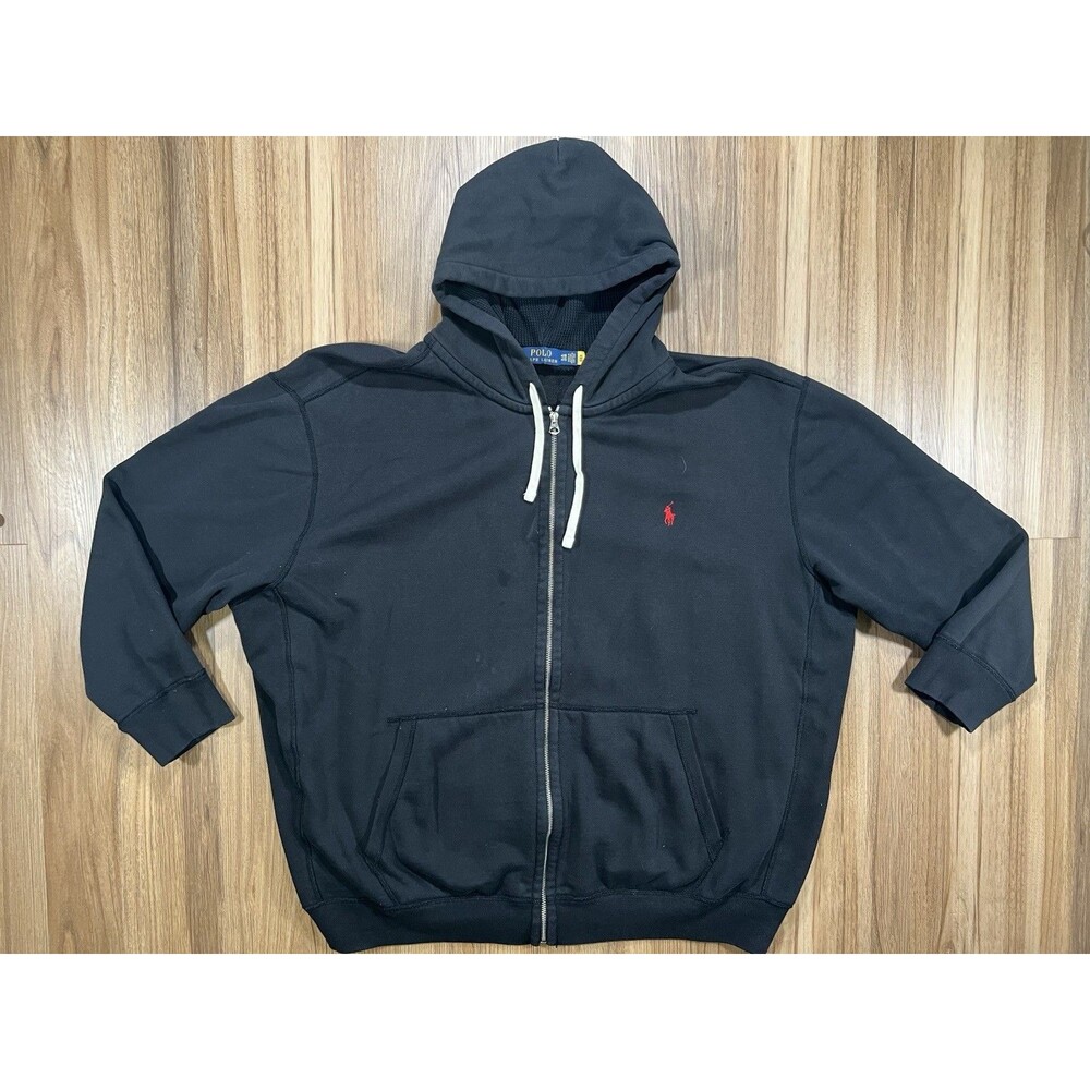 Polo Ralph Lauren Heavyweight Zip Hoodie Adult 4XB Black Thermal Hood